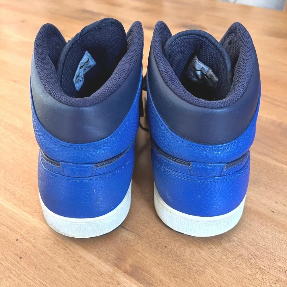 Jordan 1 Mid Obsidian Game Royal Blue Sneakers 554724-412 Mens Size 14 Leather